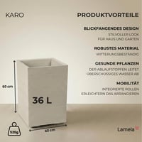 Lamela Műanyag Virágtartó Görgőkkel 60 cm 36 L Bézs Fahatású 2