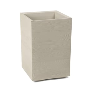 Jardinieră din plastic Lamela cu roți 60 cm 36 L bej aspect lemn
