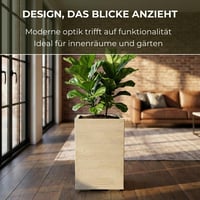 Lamela Műanyag Virágtartó Görgőkkel 60 cm 36 L Bézs Fahatású 3