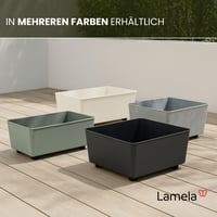 Lamela kvadratna teglica za cvijeće s elegantnim nogicama, siva s efektom betona, 28,5 x 28,5 cm, 7,5 L, plastika otporna na vremenske uvjete, za unutarnju i vanjsku upotrebu 6