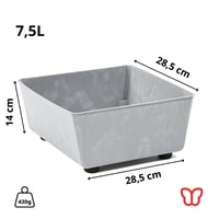 Lamela kvadratna teglica za cvijeće s elegantnim nogicama, siva s efektom betona, 28,5 x 28,5 cm, 7,5 L, plastika otporna na vremenske uvjete, za unutarnju i vanjsku upotrebu 4