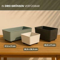Lamela kvadratna teglica za cvijeće s elegantnim nogicama, siva s efektom betona, 28,5 x 28,5 cm, 7,5 L, plastika otporna na vremenske uvjete, za unutarnju i vanjsku upotrebu 7