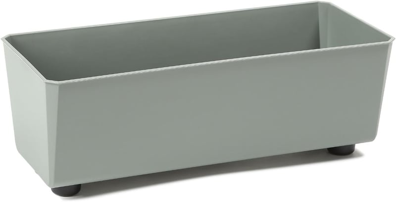 LAMELA Téglalap alakú virágcserép 37x17 cm, 6L, szürke-zöld, időjárásálló