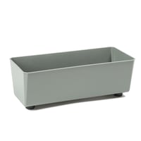 Obdĺžnikový kvetináč LAMELA na nožičkách, 37x17 cm, 6 l – sivozelený 1