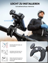 Držiak na mobil na motorku a bicykel Lamicall s rýchloupínaním, univerzálny držiak na smartfón na motocykel a bicykel 4
