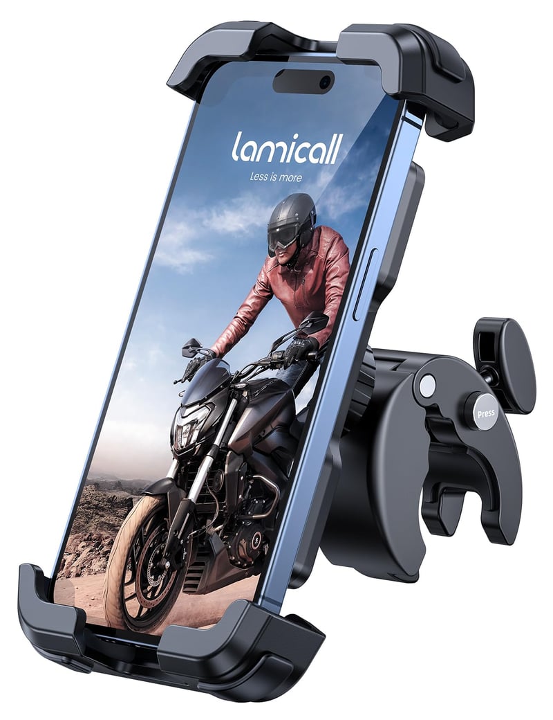 Držiak na mobil na motorku a bicykel Lamicall s rýchloupínaním, univerzálny držiak na smartfón na motocykel a bicykel