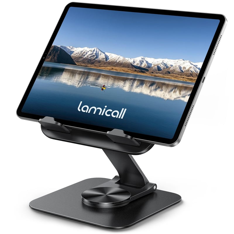 Stojan na tablet Lamicall na stôl, 360° otočný držiak na tablet, univerzálny stojan na tablet