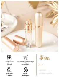 Recipient mini pentru parfum Lammcou, pulverizator portabil reîncărcabil, 5 ml, roz 6