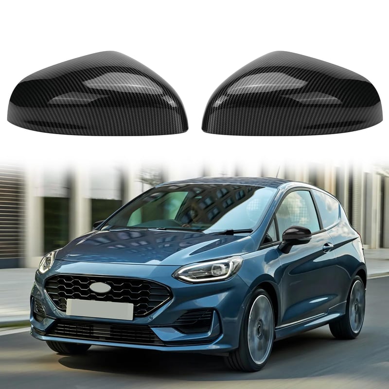 Set capace oglinzi exterioare tivekeo pentru Ford Fiesta MK7 / Puma - model fibră de carbon lucioasă