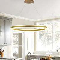 LAMPLAY Modern LED Függőlámpa 60cm Arany Gyűrű Dimmelhető Távirányítóval - 1 Ring-(60cm), Golden 8