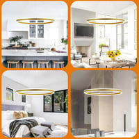 LAMPLAY Modern LED Függőlámpa 60cm Arany Gyűrű Dimmelhető Távirányítóval - 1 Ring-(60cm), Golden 4