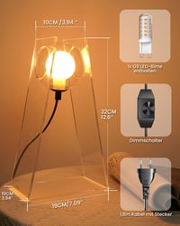Lamptobe Minimalist Üveg Gömb Asztali Lámpa Dimmelhető Meleg Fénnyel 6