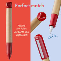 Plniace pero Lamy ABC s červeným lešteným oceľovým hrotom v danej šírke stopy 5