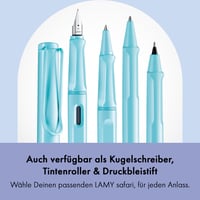Stilou Lamy Safari Aquasky cu peniță din oțel șlefuit și lățime de scriere M 6