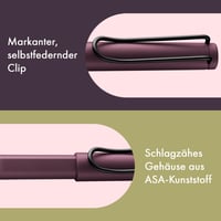 Lamy Safari roll-ink guličkové pero na bombičky, odtieň Scarlet, šírka hrotu M 3