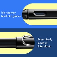 Plniace pero LAMY Safari s oceľovým hrotom veľkosti M a modrou bombičkou T10 – čierne 4