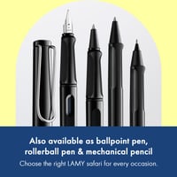 Plniace pero LAMY Safari s oceľovým hrotom veľkosti M a modrou bombičkou T10 – čierne 6