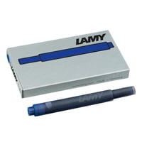 Rezerve de cerneală ștergibilă LAMY T10 pentru stilou - albastru, 1,25 ml, 5 buc. - pentru toate modelele de stilou LAMY cu patron 1