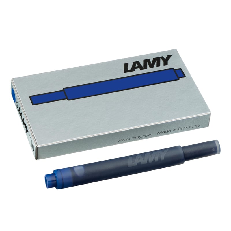 Rezerve de cerneală ștergibilă LAMY T10 pentru stilou - albastru, 1,25 ml, 5 buc. - pentru toate modelele de stilou LAMY cu patron