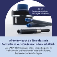 Rezerve de cerneală ștergibilă LAMY T10 pentru stilou - albastru, 1,25 ml, 5 buc. - pentru toate modelele de stilou LAMY cu patron 5