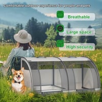Cușcă pliabilă pentru animale de companie Lanbent, pentru 2 pisici sau câini de talie mică, impermeabilă, lavabilă, 100x50x50 cm, pentru călătorii și picnic 6