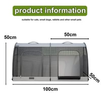 Cușcă pliabilă pentru animale de companie Lanbent, pentru 2 pisici sau câini de talie mică, impermeabilă, lavabilă, 100x50x50 cm, pentru călătorii și picnic 4