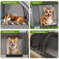 Cușcă pliabilă pentru animale de companie Lanbent, pentru 2 pisici sau câini de talie mică, impermeabilă, lavabilă, 100x50x50 cm, pentru călătorii și picnic 8
