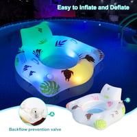 Fotoliu gonflabil pentru piscină LanBlu cu lumină solară care își schimbă culoarea, saltea-canapea impermeabilă pentru adulți cu 2 suporturi pentru pahare 7