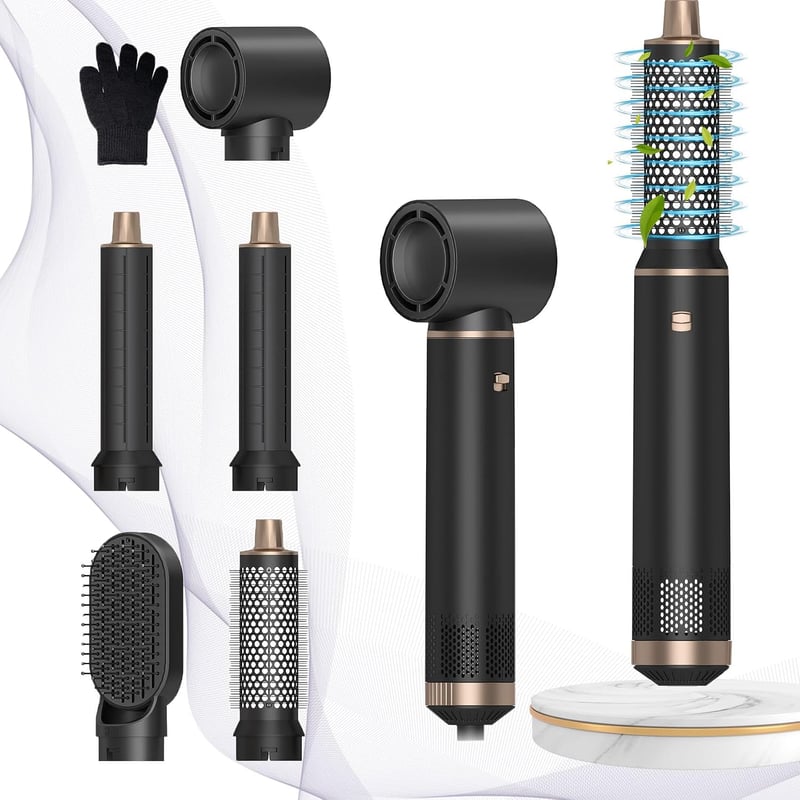 Lanboo 5 az 1-ben Airstyler szett 1000W - Hajszárító, Göndörítő, Egyenesítő