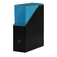 LANDRÉ Suport documente vertical A4, carton rezistent, lățime 10,5 cm, negru, 5 buc. 5