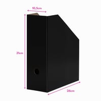 LANDRÉ Suport documente vertical A4, carton rezistent, lățime 10,5 cm, negru, 5 buc. 2