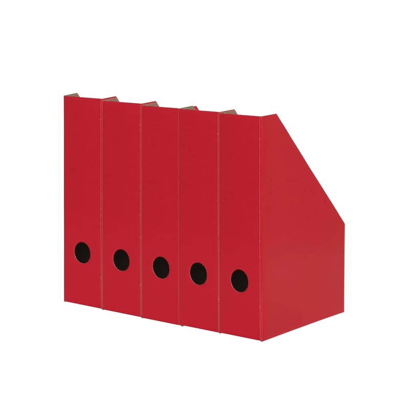 LANDRÉ Biblioraft A4 Stabil din Carton, 7 cm Lățime, Roșu, Set de 5 bucăți