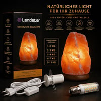 LANDSTER Soľná kryštálová lampa, prírodná ružová himalájska soľná nočná lampa, stolová lampa z pakistanskej soľnej bane, 2-3 kg 3