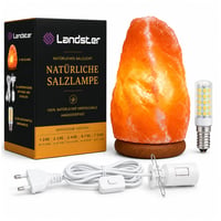 LANDSTER Soľná kryštálová lampa, prírodná ružová himalájska soľná nočná lampa, stolová lampa z pakistanskej soľnej bane, 2-3 kg 1