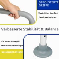 Mâner de susținere reglabil pentru toaletă LandTale, bară de siguranță pentru vârstnici și persoane cu mobilitate redusă, mâner de sprijin pliabil 6