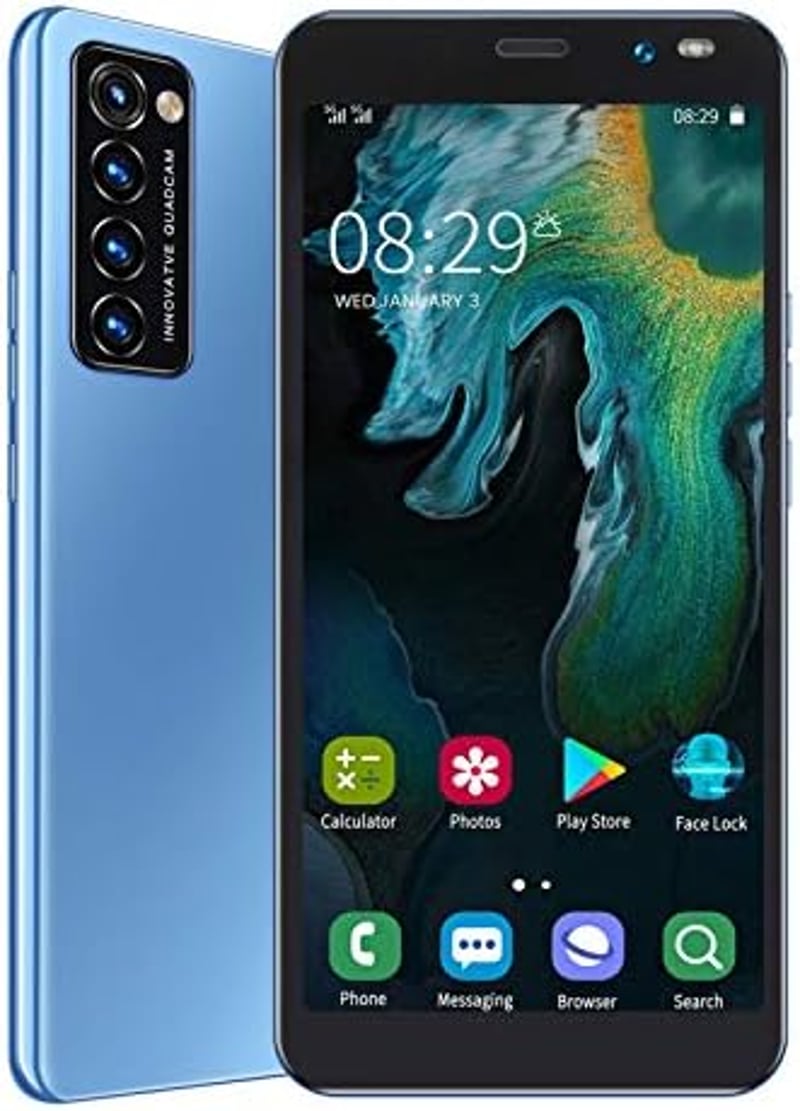 LANDVO Rino4 Pro Okostelefon, 5.45" HD Kijelző, Arcfelismerés, Dupla SIM, 4GB+512MB, Quad Kamera, Android, Bővíthető 128GB, Kék