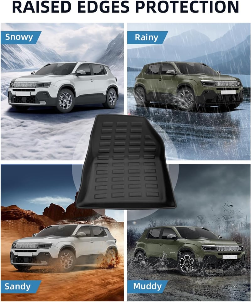LANGBEAN Jeep Avenger EV gumiszőnyeg szett 2023-2026, TPE, vízálló, csúszásmentes, fekete 3db