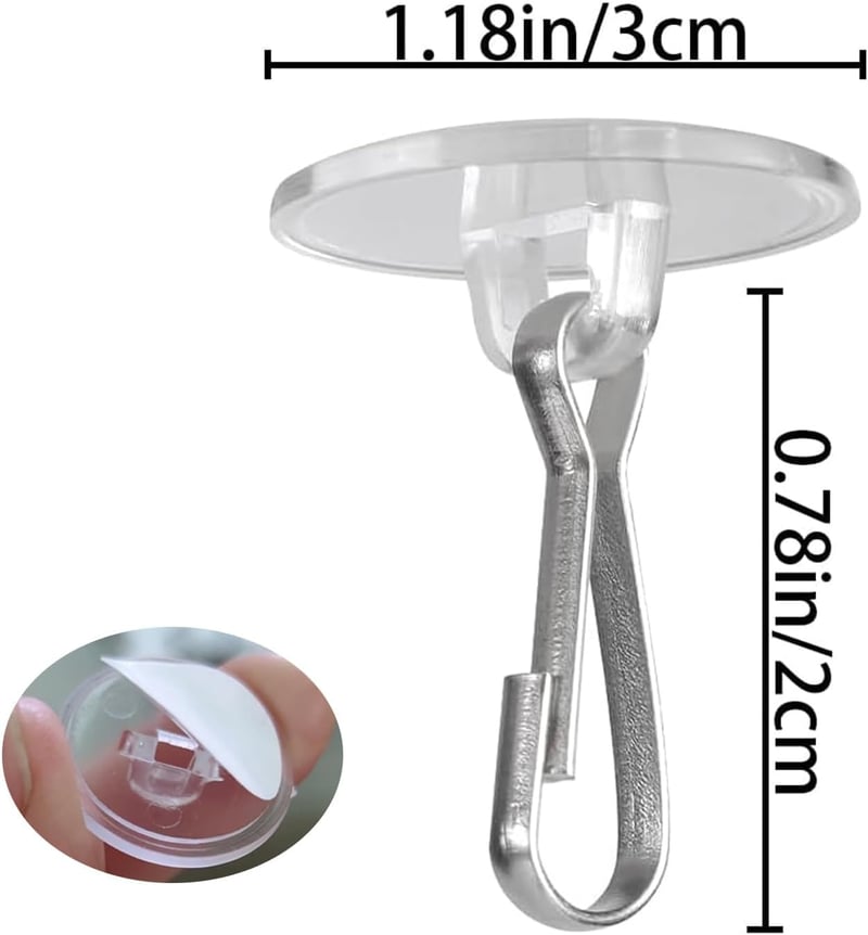 LANGNIDORIS 50db 30mm Öntapadós Mennyezeti Horog Fúrás Nélkül Vasklipekkel