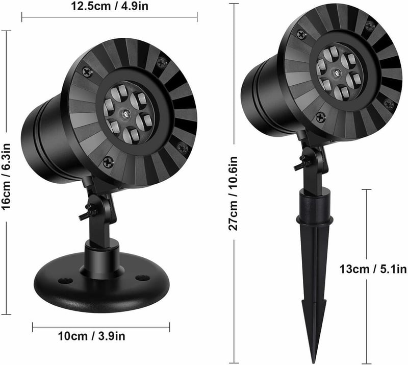 Langubaby LED Hópehely Projektor Kültéri Karácsony Vízálló IP65 Kék Fehér