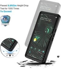 Husă rezistentă la apă Lanhiem pentru Google Pixel 6 Pro IP68, protecție 360°, cu folie de protecție ecran integrată - negru 3
