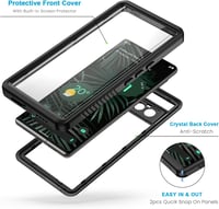 Husă rezistentă la apă Lanhiem pentru Google Pixel 6 Pro IP68, protecție 360°, cu folie de protecție ecran integrată - negru 5