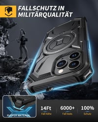 Lanhiem iPhone 11 Pro Max védőtok 360° gyűrűs tartóval és képernyővédővel, ütésálló fekete - iPhone 11 Pro Max, black 2