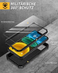 Lanhiem iPhone 11 Pro Max védőtok 360° gyűrűs tartóval és képernyővédővel, ütésálló fekete - iPhone 11 Pro Max, black 6