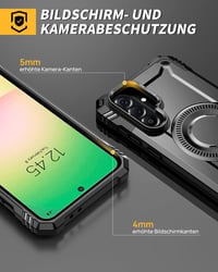 Puzdro Lanhiem pre Samsung Galaxy A56 5G, kompatibilné s MagSafe, magnetický nárazuvzdorný kryt s držiakom fotoaparátu, čierne 3