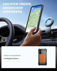 Puzdro Lanhiem pre Samsung Galaxy A56 5G, kompatibilné s MagSafe, magnetický nárazuvzdorný kryt s držiakom fotoaparátu, čierne 4