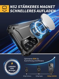 Puzdro Lanhiem pre Samsung Galaxy A56 5G, kompatibilné s MagSafe, magnetický nárazuvzdorný kryt s držiakom fotoaparátu, čierne 6