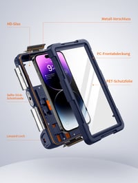 Lanhiem vodotesné puzdro na telefón IPX8 do hĺbky 15 m, 4,7-6,8-palcové univerzálne potápačské puzdro pre smartfóny iPhone, Samsung, Huawei, Xiaomi, modré 4
