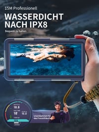 Lanhiem vodotesné puzdro na telefón IPX8 do hĺbky 15 m, 4,7-6,8-palcové univerzálne potápačské puzdro pre smartfóny iPhone, Samsung, Huawei, Xiaomi, modré 2