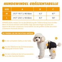 Lanjue 3 bucăți Scutece reutilizabile pentru cățelușe, chiloți lavabili pentru perioada de călduri, negru, mărimea M (40-50 cm), pentru incontinență și utilizare prelungită 6