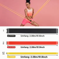 Lanjue Fitness Súprava odporových gúm 3 ks, 3 veľkosti, posilňovacie gumy na zhyby, silový tréning, jóga, powerlifting, červená, čierna, žltá 2